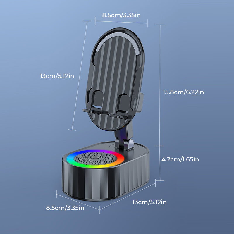 Enceinte Bluetooth sans fil à induction audio 5 en 1 avec support de téléphone