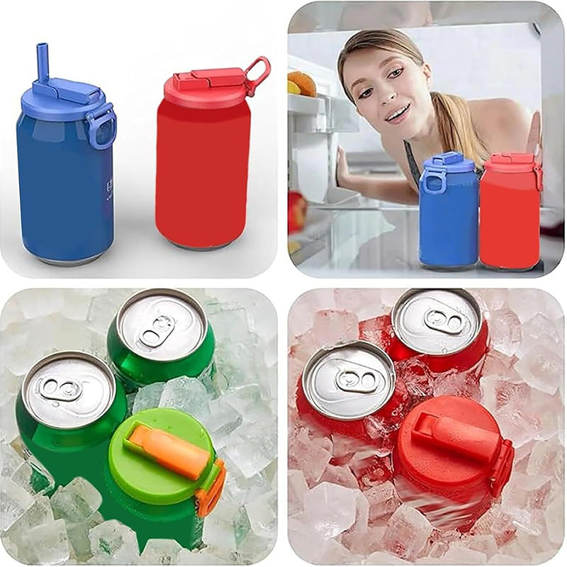 Couvercle pour canette de soda paille