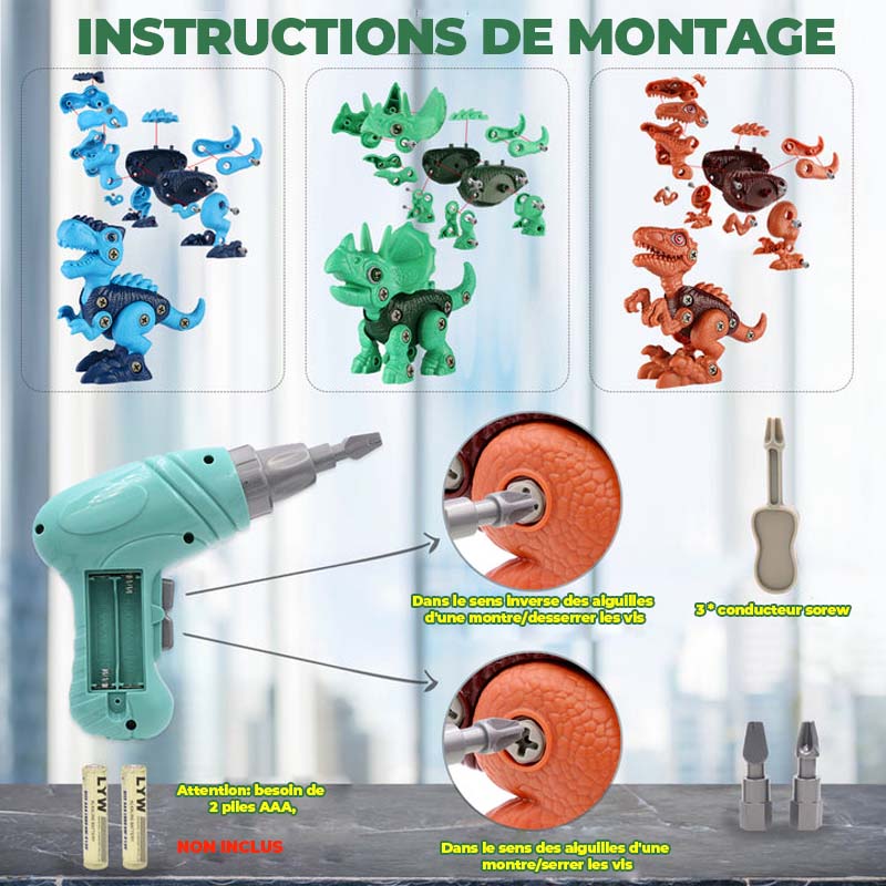 Jouets de construction de dinosaures pour enfants
