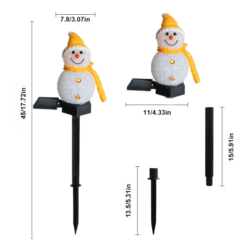 Lampe solaire imperméable pour bonhomme de neige