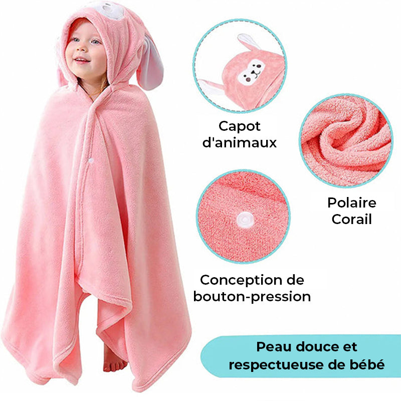 Serviette de bain à capuche pour bébé