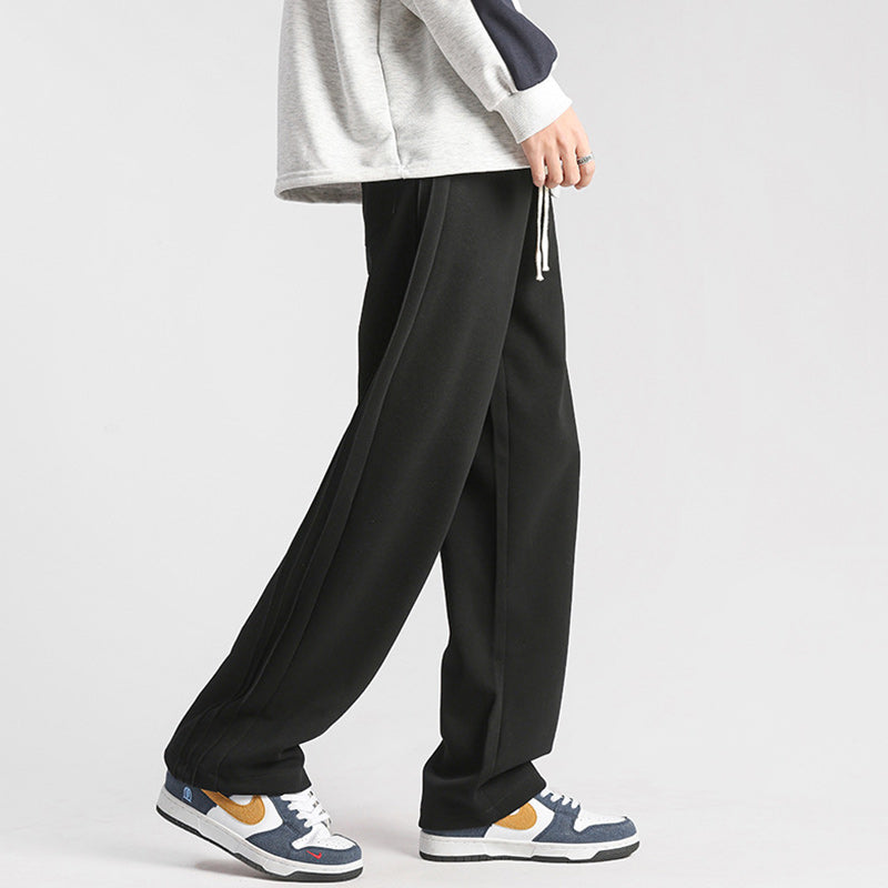 Pantalon de survêtement solide à taille coulissante pour hommes