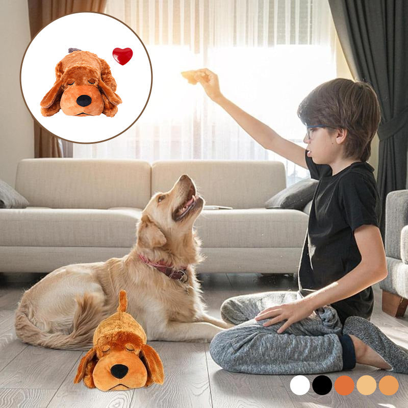 Jouet d'accompagnement anti-stress pour chien avec simulation de battement de cœur