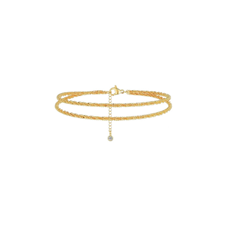 Bracelet de cheville double couche pour femmes