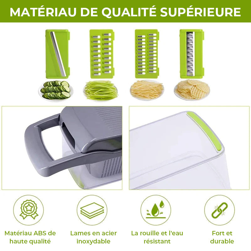 Hachoir à légumes manuel 12 en 1