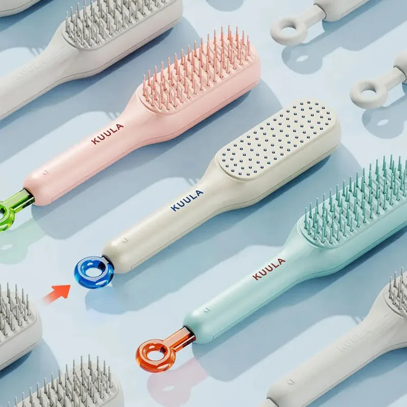 Peigne de massage antistatique autonettoyant