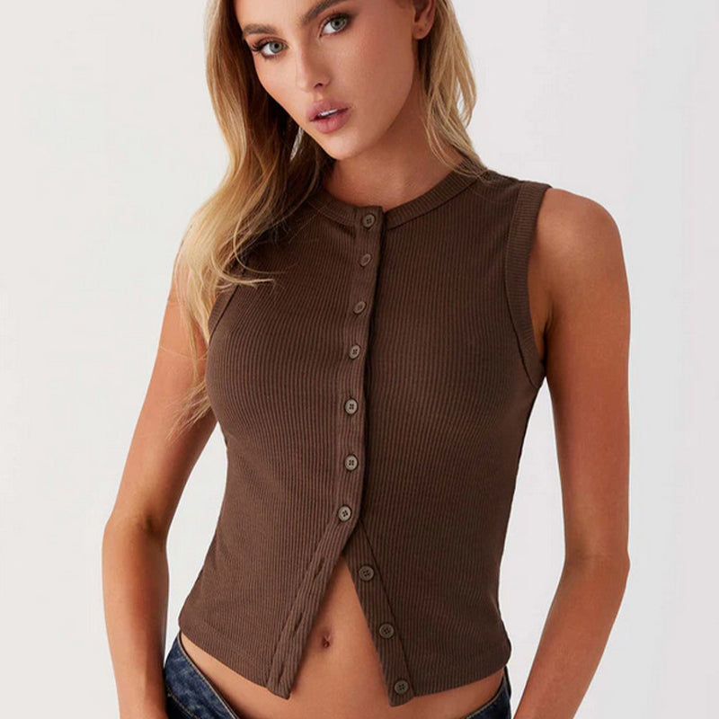 Gilet boutonné sans manches