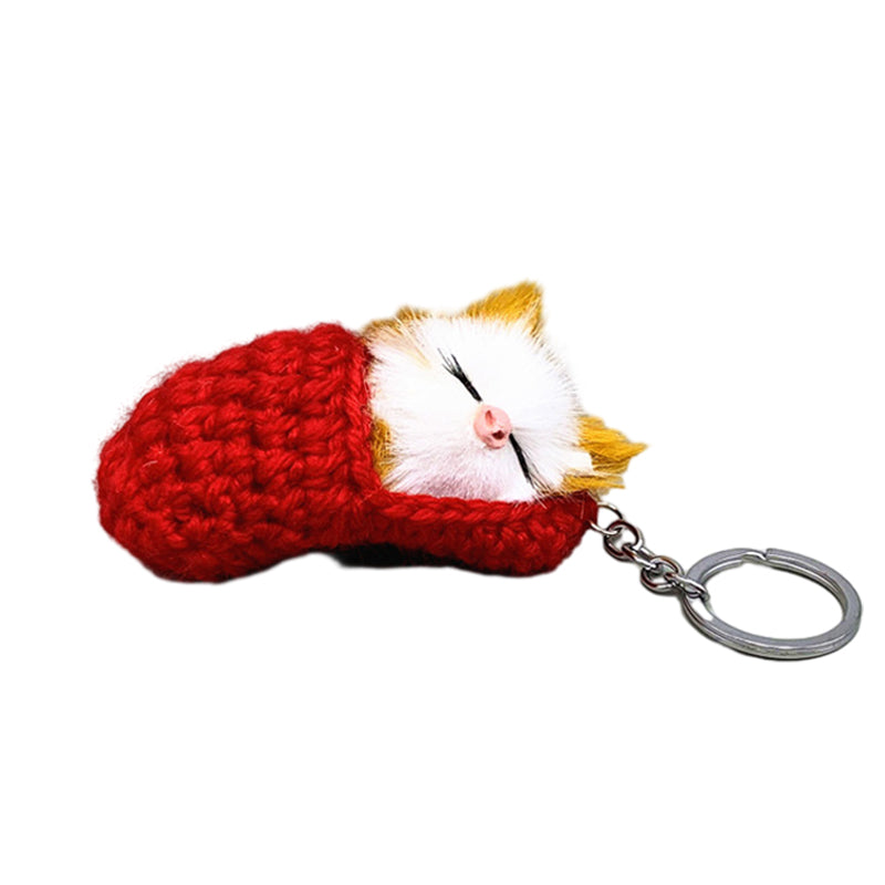 Porte-clés mignon chaton endormi