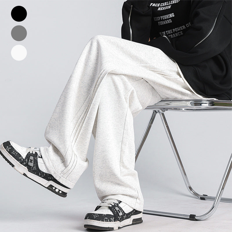 Pantalon de survêtement solide à taille coulissante pour hommes
