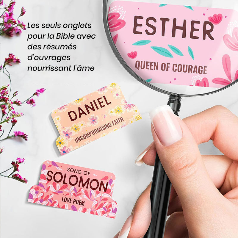 66 onglets floraux pour la Bible, à décoller et à coller