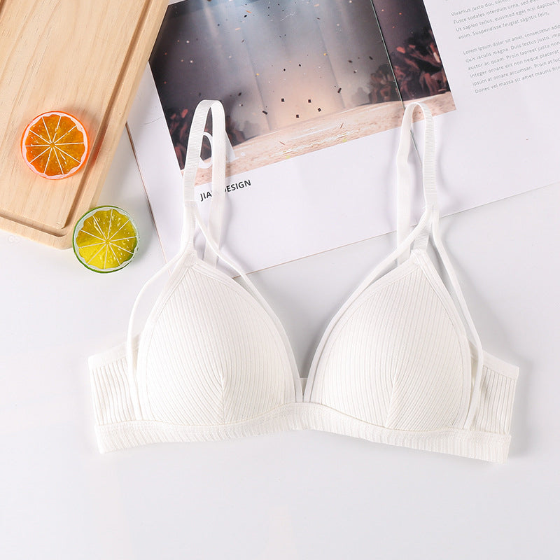 Soutien-gorge sans fil à découpes unies pour femmes