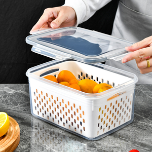 Récipients de conservation des aliments pour réfrigérateur avec passoire amovible