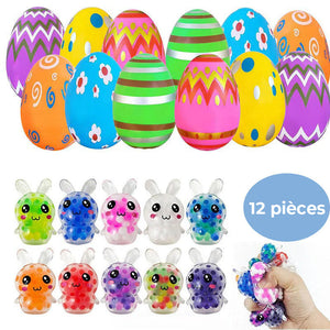 Paquet de 24 oeufs de Pâques pré-remplis avec jouets à presser