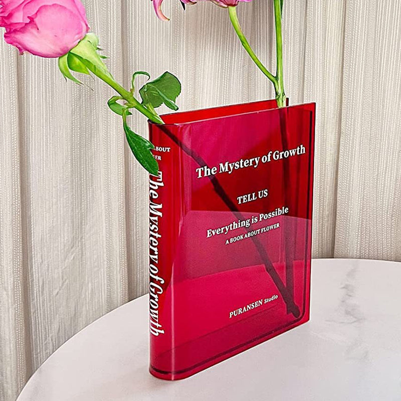 Vase en acrylique en forme de livre