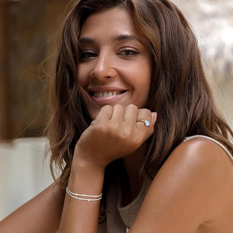 Bracelet de cheville double couche pour femmes