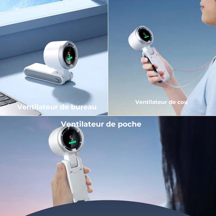 Ventilateur à turbine haute vitesse pliable à la main