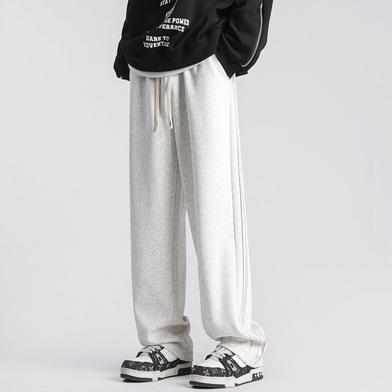 Pantalon de survêtement solide à taille coulissante pour hommes