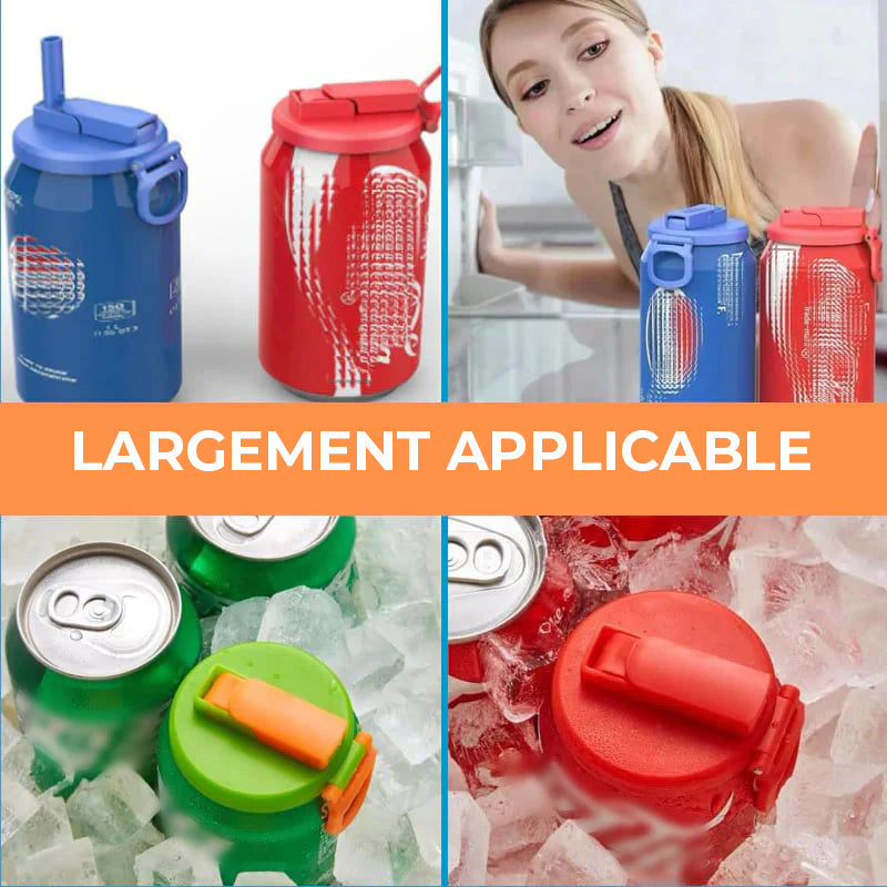Couvercle pour canette de soda paille