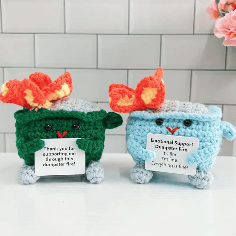 Crochet benne à ordures en feu