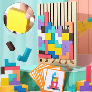 Jeu de puzzle empilable en bois