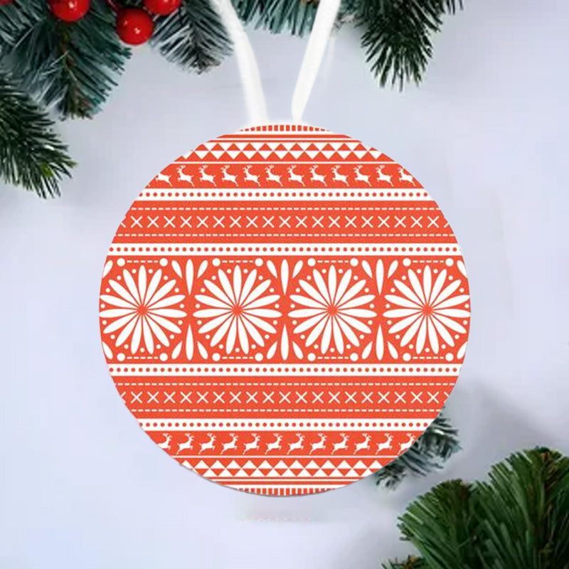 Panneau rond à suspendre pour sapin de Noël avec motifs