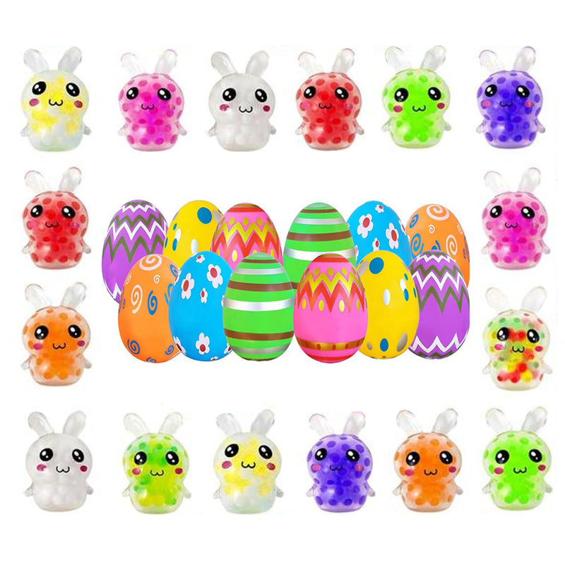 Paquet de 24 oeufs de Pâques pré-remplis avec jouets à presser