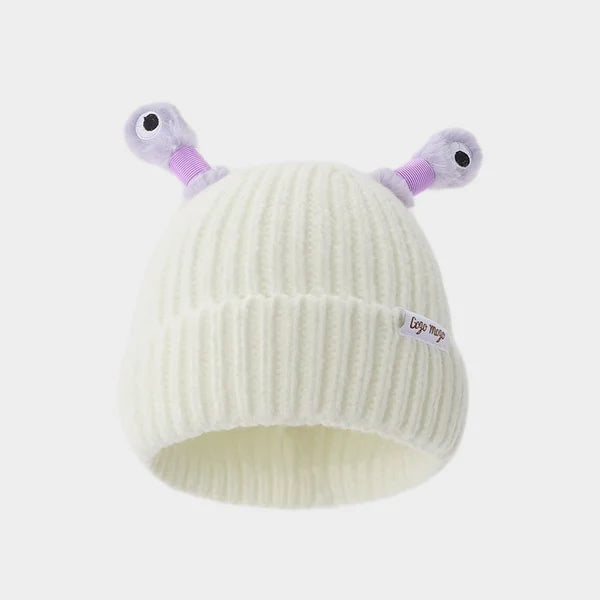 Bonnet tricoté d'hiver parent-enfant, mignon petit monstre brillant