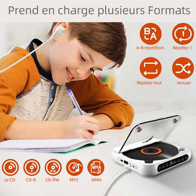 Lecteur CD portable compatible Bluetooth