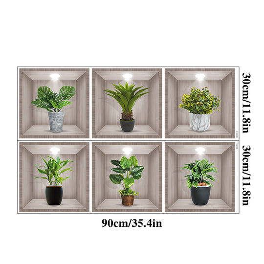 Sticker mural plante verte 3D