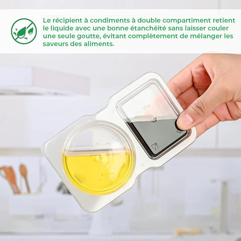 Récipients à encas à double compartiment avec couvercles