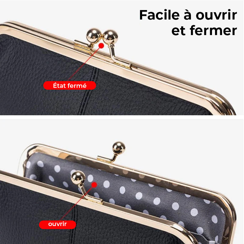Portefeuille en cuir PU avec grande capacité