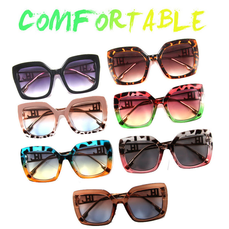 Lunettes de soleil unisexes vintage tendance à grande monture