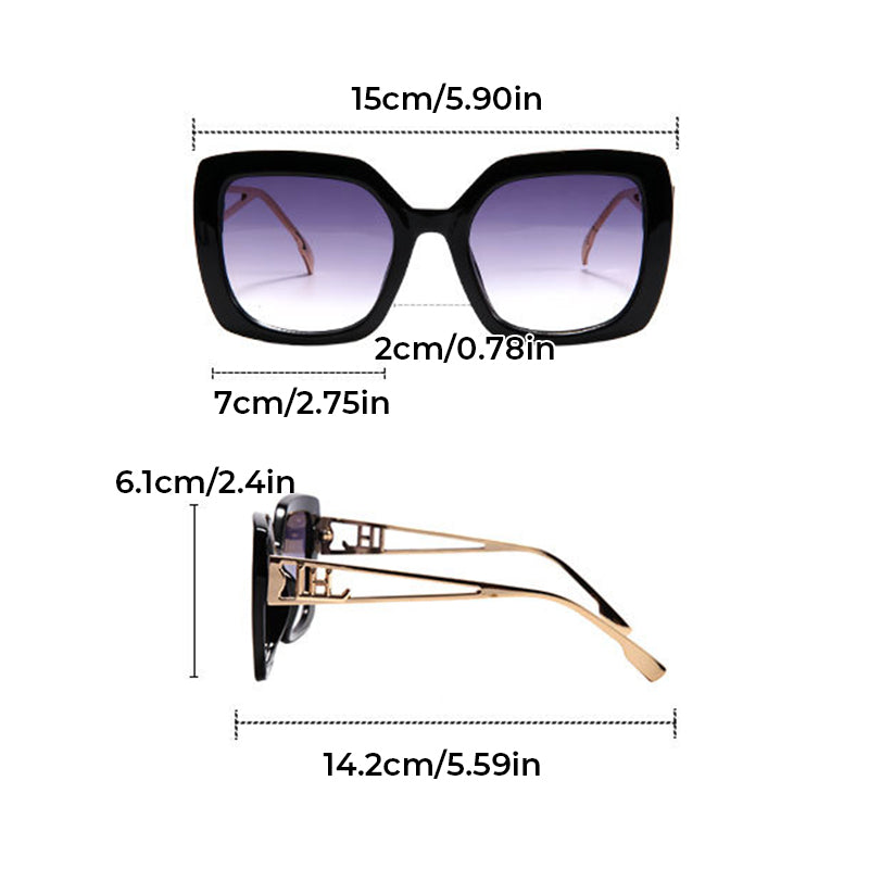Lunettes de soleil unisexes vintage tendance à grande monture