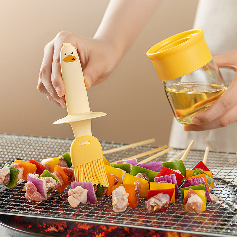 Distributeur d'huile avec brosse pour barbecue