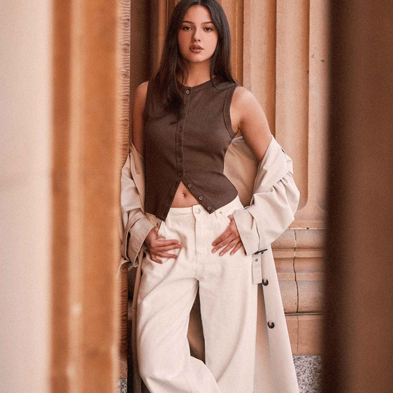 Gilet boutonné sans manches