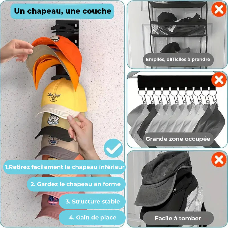Support de rangement pour casquettes de baseball