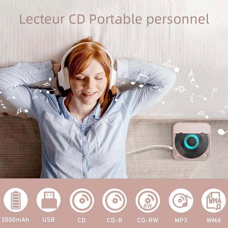 Lecteur CD portable compatible Bluetooth
