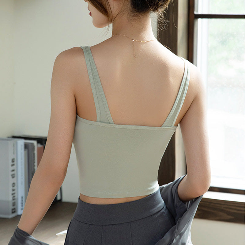 Soutien-gorge de sport respirant à séchage rapide de couleur unie pour femmes