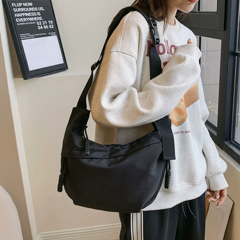 Sacs à dos en nylon de couleur unie pour femmes
