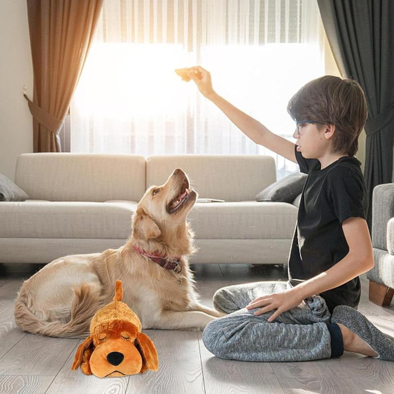 Jouet d'accompagnement anti-stress pour chien avec simulation de battement de cœur