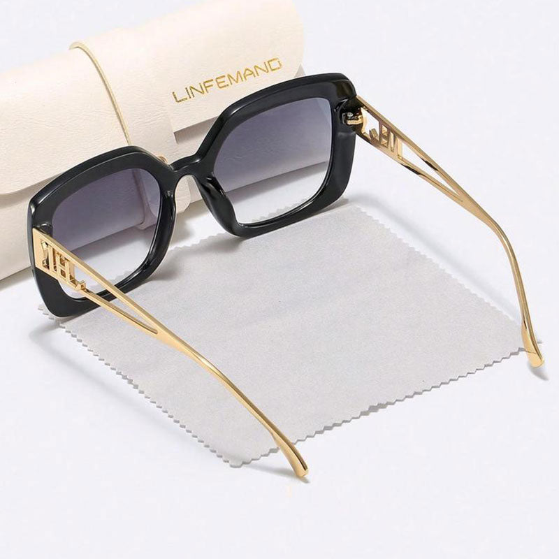 Lunettes de soleil unisexes vintage tendance à grande monture
