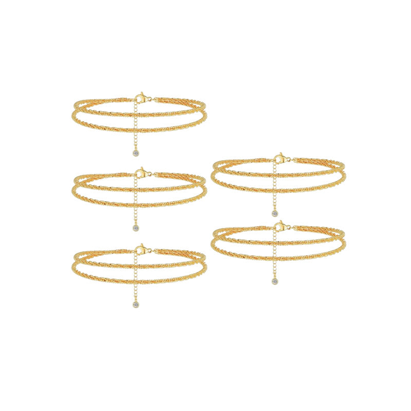 Bracelet de cheville double couche pour femmes