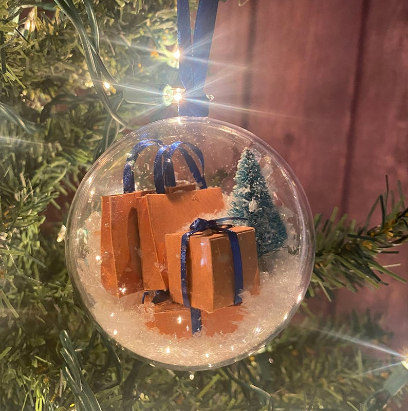 Boule transparente de décoration de sapin de Noël