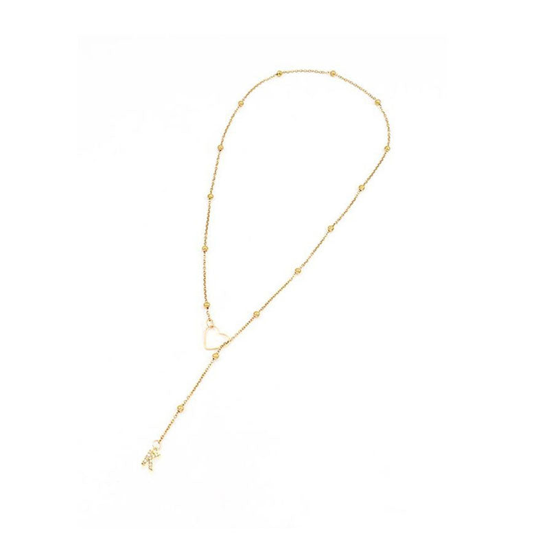 Collier avec pendentif en forme de cœur et de lettre