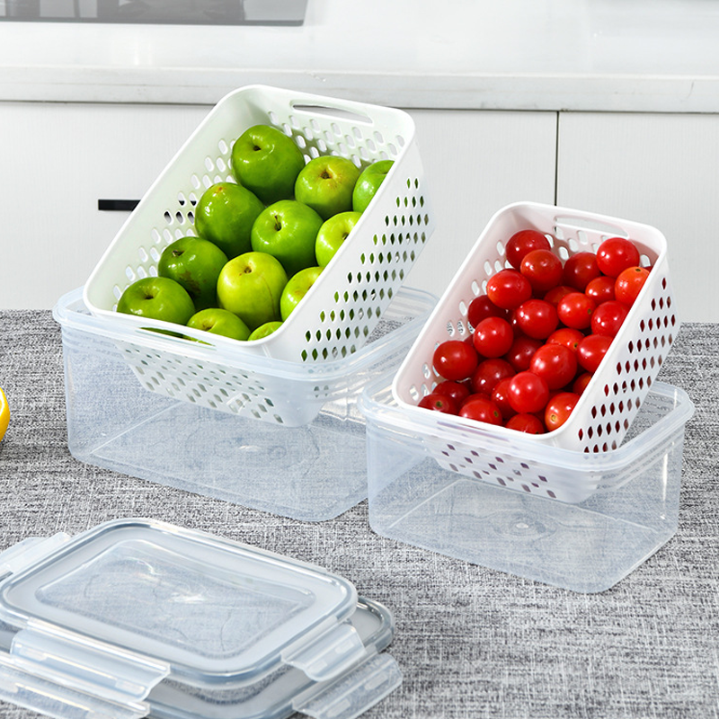 Récipients de conservation des aliments pour réfrigérateur avec passoire amovible