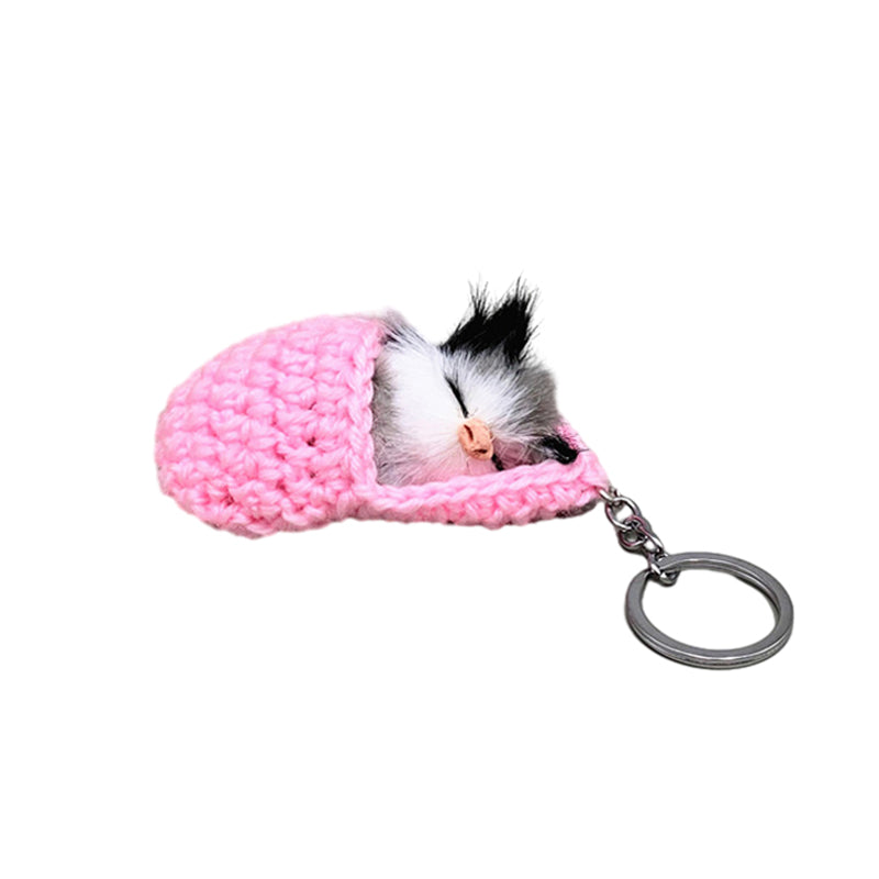 Porte-clés mignon chaton endormi
