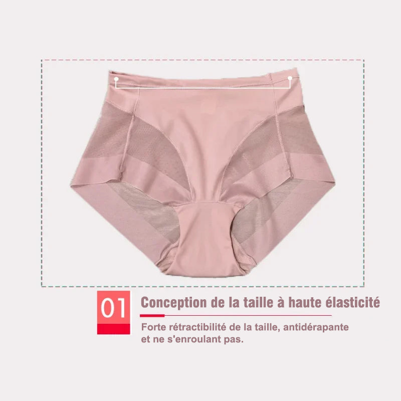 Slip gainant taille haute en soie glacée