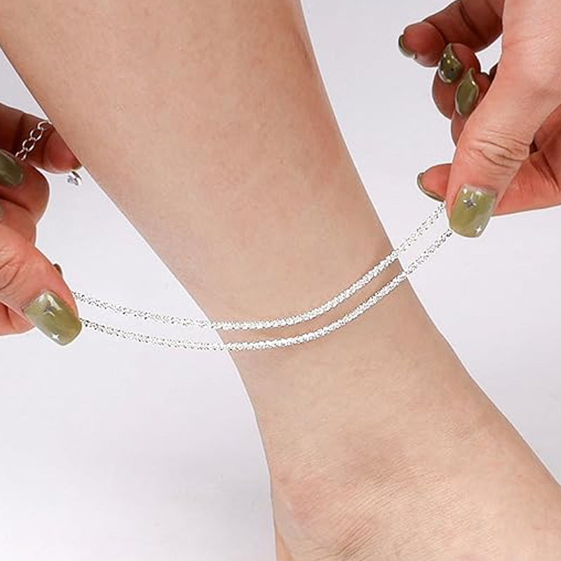 Bracelet de cheville double couche pour femmes