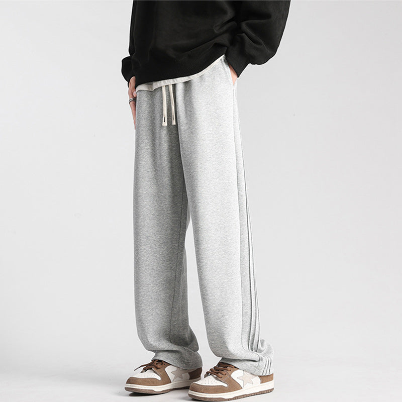 Pantalon de survêtement solide à taille coulissante pour hommes