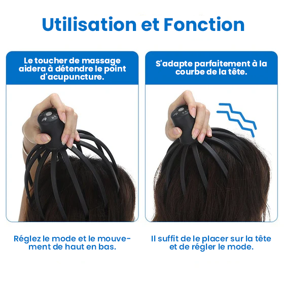 Masseur de tête en forme de pieuvre